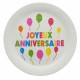 10 assiettes en carton " Joyeux Anniversaire" 