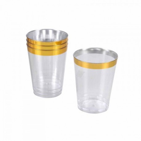 10 Verres plastique Prenium 25cl, doré