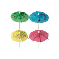 144 Piques décoratives parapluies 10 cm bois 
