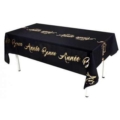 1 Nappe Réveillon, noir, 1,42m x 2,56m 