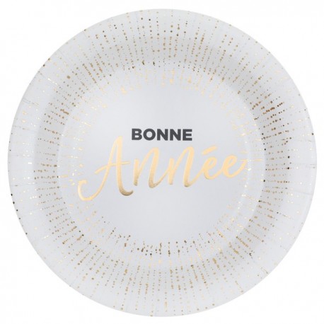 10 Platten "Bonne Année", ø 22,5cm