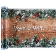 Chemin de table "Joyeux Noël" Pommes de Pin, 30cm x 5m