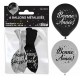 6 Ballons "Bonne Année" argent/noir 