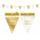 1 Wimpelgirlande "Joyeux anniversaire" gold