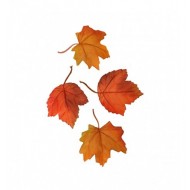 Sachet de 12 feuilles automne tissus 11x8cm