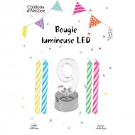 1 Bougie clignotante Led chiffre 9 + 4 bougies 