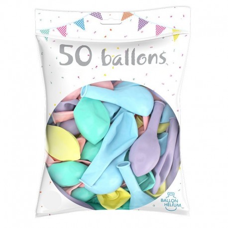 Busta da 50 palloncini colori pastello assortiti, ø 26 cm