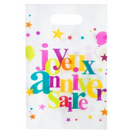 10 Sacs " Joyeux Anniversaire "festif