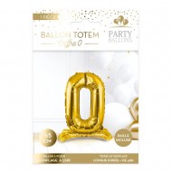 1 Ballon métallique à poser, chiffre 0, or 