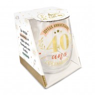 1 rundes Geschenkglas 40 Jahre