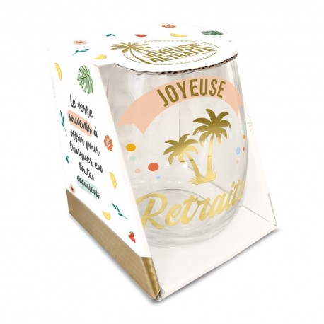 1 Verre rond cadeau "Retraite"