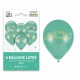 Sachet de 6 ballons joyeux anniversaire, vert