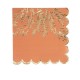 16 Serviettes Jolis Brins Papier Terracotta et Or 33x33cm - 3 Plis