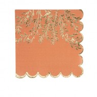 16 Servietten Jolis Brins Terrakotta- und Goldpapier 33 x 33 cm – 3-lagig