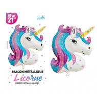 1 Ballon métallique Licorne 53cm