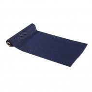 CHEMIN DE TABLE VELOURS COTELE BLEU DORE 28CM X 3M