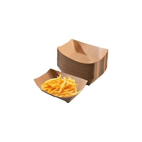 250 Barquettes à frites en carton 16 x 12 x 4 cm