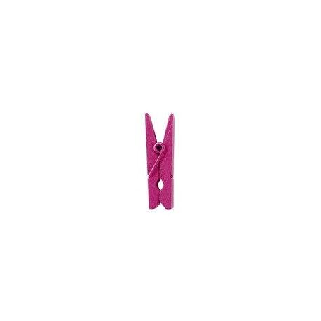 Mini clip in legno, 2,5 cm, busta da 24 pezzi, fucsia