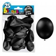 25 Ballons crystal, metallisiert, schwarz