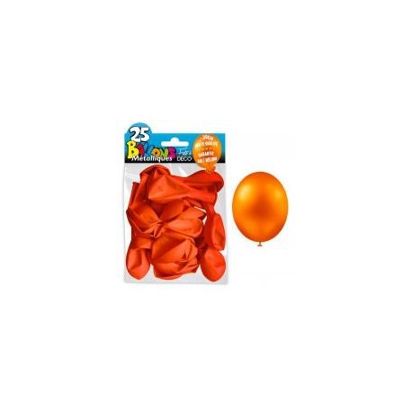 25 Ballons crystal, metallisiert, orange