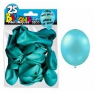 25 Ballons crystal, metallisiert, hellblau