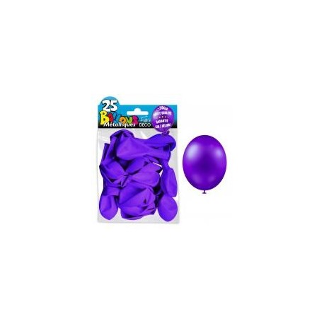 25 Ballons crystal, metallisiert, dunkelviolett