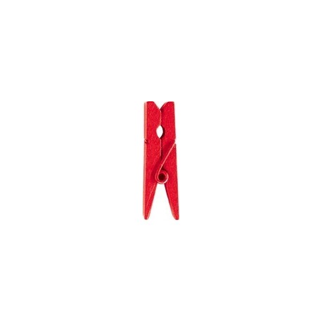 12 clip in legno rosso, misura 3,5 cm