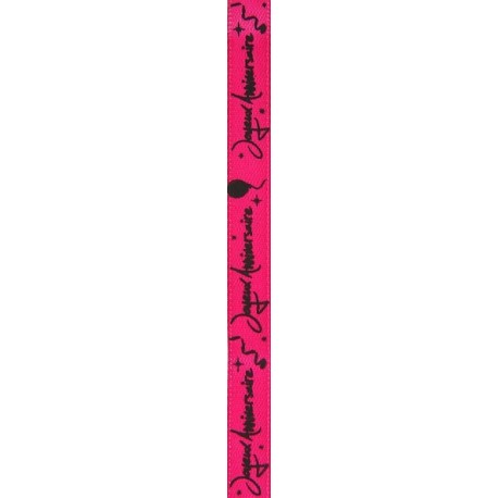  Geburtstag Band "Joyeux anniversaire", Fuchsie, 10 mm x 5 meter 
