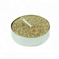 Set di 6 candele, ø 3,5 cm, glitterate oro