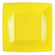 25 Assiettes plates Nice, 23 x 23 cm, jaune