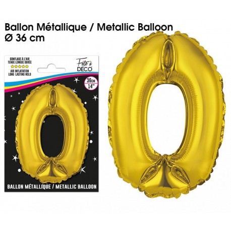 1 pallone di metallo, numero 0 oro 