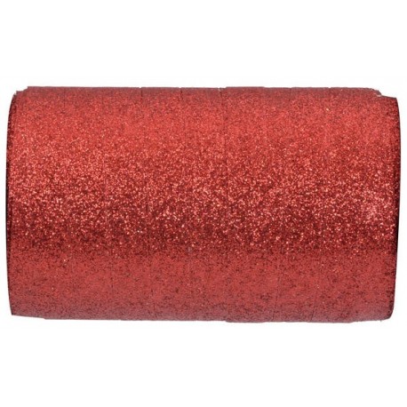 1 nastro Bolduc rosso glitter, 25m x 10mm