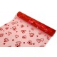 1 runner di tavola, cuori, organza 28cmx5m rosso/rosso