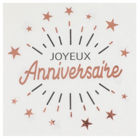 Sachet de 10 Serviettes Anniversaire HAPPY Party en papier