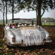 Kit voiture champêtre " Just Married" en jute ,dentelle, lin