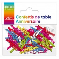 Coriandoli da tavola in carta multicolore "Joyeux Anniversaire"Buon compleanno