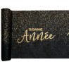  Tischläufer Bonne Année, schwarz, 3 m x 28,5 cm