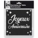 24 Serviettes, Joyeux Anniversaire, 3 plis, 33 x33 cm , Noir