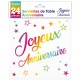 24 Serviettes, Joyeux Anniversaire, 3 plis, 33 x33 cm multicolore